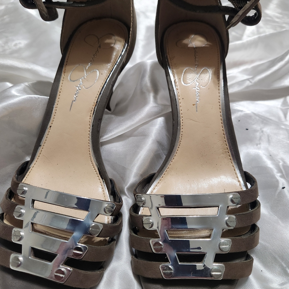 Stylish Brown and Silver Women's Sandals